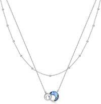 wholesale 925 Sterling Silver Abalone Shell Infinity Circle Layered Choker Necklaces for Women Gifts-Circle Moon