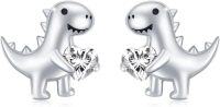 wholesale Sterling Silver Hypoallergenic Dinosaur Stud Earrings for Women-D-April-Created Dimond