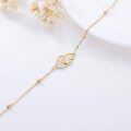 wholesale 14k Gold Heart Zircon Anklet Dainty Beaded Ball Chain Foot Jewelry For Women-0-4
