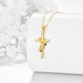 wholesale 14K Gold Bee Knot Cross Pendant Necklace for Women Gifts for Mom Grandmother Sis-0-1