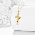 wholesale 14K Gold Bee Knot Cross Pendant Necklace for Women Gifts for Mom Grandmother Sis-0-1