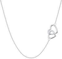 wholesale 925 Sterling Silver Twin Hearts Choker Necklace - Symbol of Love & Connection-Double Heart