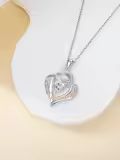 TOUPOP Sterling Silver Stone Heart Pendant Necklace Gift for Grandma-0-2