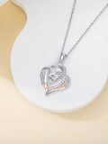TOUPOP Sterling Silver Stone Heart Pendant Necklace Gift for Grandma-0-2