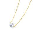 wholesale 925 Sterling Silver 14k Gold Plated Pearl Necklace Wholesale Elegant Simple Design-0-1