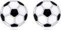 wholesale 925 Sterling Silver Black & White Soccer Ball Stud Earrings - Sports Gift for Him or Her-0-0