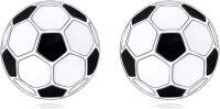 wholesale 925 Sterling Silver Black & White Soccer Ball Stud Earrings - Sports Gift for Him or Her-A-Soccer