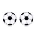 wholesale 925 Sterling Silver Soccer Ball Stud Earrings Black White Enamel Football Jewelry-0-0