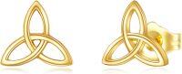 wholesale 14K Gold Celtic Knot Stud Earrings - Irish for Women-A Style-Celtic Earrings