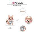 wholesale 925 Sterling Silver Cute Fox Holding Heart Earrings Wholesale Pink-0-21