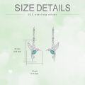 wholesale 925 Sterling Silver Turquoise Hummingbird Drop Earrings-0-5