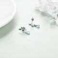 wholesale 925 Sterling Silver Moonstone Green Leaf Drop Earrings for Women-0-2