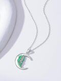 wholesale  Sterling Silver Moon Pendant Birth Flower Necklace for Women -0-18
