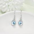 wholesale 925 Sterling Silver Blue Moonstone Hummingbird Filigree Oval Drop Earrings-0-2