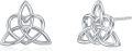 wholesale 925 Sterling Silver Celtic Knot Tree of Life Heart Stud Earrings - Irish  for Women-0-5