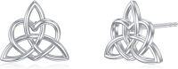 wholesale 925 Sterling Silver Celtic Knot Tree of Life Heart Stud Earrings - Irish  for Women-Celtic Style-1