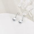wholesale 925 Sterling Silver 925 White Pearl & CZ Accent Leverback Earrings-0-2