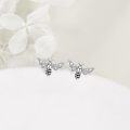 wholesale 925 Sterling Silver Bee Stud Earrings with Cubic Zirconia - Unique Insect  for Her-0-2