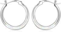 wholesale 925 Sterling Silver White Opal CZ Small Round Hoop Earrings for Women-B2-white opal(silver hoops)