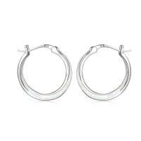 wholesale 925 Sterling Silver White Opal CZ Small Round Hoop Earrings for Women-B2-white opal(silver hoops)