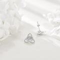 wholesale 925 Sterling Silver Trinity Knot Heart Infinity Lock Stud Earrings for Women Girls  48x36mm-0-4
