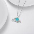 wholesale 925 Sterling Silver Turquoise Heart Mom Pendant Necklace - Mothers Day Gifts for Women Grandmas-0-2