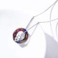 wholesale 925 Sterling Silver Rainbow Crystal Pig Pendant Necklace for Women and Girls Gifts-0-3