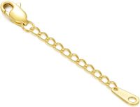 wholesale 10K Gold Yellow 1 2 3 Necklace Extender Chain w Double Clasps Bracelet Anklet Extension-Style 17 1inch
