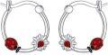 wholesale 925 Sterling Silver Ladybug Daisy Flower Hoop Earrings - Cute  for Women & Girls-0-0