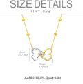 wholesale 14K Gold & CZ Infinity Heart Pendant Necklace for Women - 2-Tone-0-3