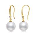 TOUPOP 14K Gold Freshwater Pearl & Moissanite Dangle Earrings for Women-0-0