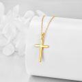 wholesale 14K Gold Simple Cross Pendant Necklace for Women Girls Mother Wife-0-2