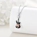 wholesale 925 Sterling Silver Rose and Guitar Shape Pendant Necklace Jewelry for Women & Men-0-3