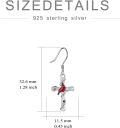 wholesale 925 Sterling Silver Cross with Cardinal Bird Drop Earrings for Women Gifts-0-5