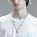 wholesale 925 Sterling Silver Two-Tone Star of David Pendant for Men's Jewelry Necklaces-0-2