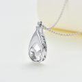 wholesale 925 Sterling Silver with Clear Butterfly Crystal Teardrop Cremation Memorial Ashes Necklace for Loved Ones-0-1