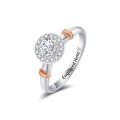 TOUPOP 18k White Gold Plated 925 Sterling Silver Moissanite & Lab Created Diamond Ring-0-0