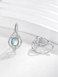 wholesale 925 Sterling Silver Moonstone Teardrop Drop Earrings for Women-0-4