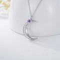 wholesale TOUPOP Gifts For Her Moon Necklace February Birthstone Neckalce With Moon 925 Sterling Silver Crescent Moon Pendant Necklace With Amethyst Valentine's Day Birthday Christmas Gifts For Women -0-3