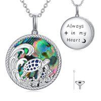 wholesale TOUPOP Urn Necklace For Ashes Sterling Silver Abalone Shell Cremation Jewelry For Ashes Jewelry Gifts For Nature Lovers Keepsake Memorial Jewelry For Women -style_name:11-Sea Turtle