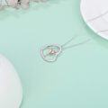 wholesale 925 Sterling Silver Rose Gold Plated Ballet Dancer in Heart Shape Pendant Necklace-0-3