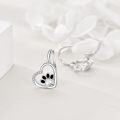 wholesale 925 Sterling Silver Heart with Dog Paw Print Drop Earrings Gift for Women-0-3