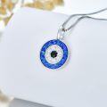 wholesale 925 Sterling Silver Blue Opal Evil Eye Pendant Necklace for Women Greek Protection s-0-1