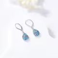 TOUPOP 925 Sterling Silver Moonstone Turquoise Butterfly Dragonfly Bee Earrings-0-2