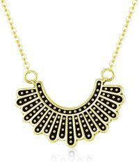 wholesale 925 Sterling Silver Dissent Collar Necklace RBG Inspired Statement Jewelry Gift for Women-A-RBG NECKLACE GOLD