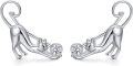 wholesale 925 Sterling Silver Hypoallergenic Cat Shaped Stud Earrings for Women Girls Gifts-0-0