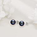 wholesale Sterling Silver 8mm Pearl Stud Earrings Jewelry Gifts for Women-0-3