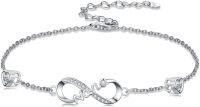 wholesale 925 Sterling Silver Infinity Heart Bracelet for Women Mother's Day s from Daughter Son-Infinity Grandma Bracelet 7\"-9\"
