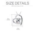 wholesale 925 Sterling Silver Mom Heart Shape Animal Pendant Necklaces for Women Girls Family Love Gift-0-139