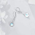 wholesale 925 Sterling Silver Infinity Moonstone Drop Earrings with Leverbacks-0-3